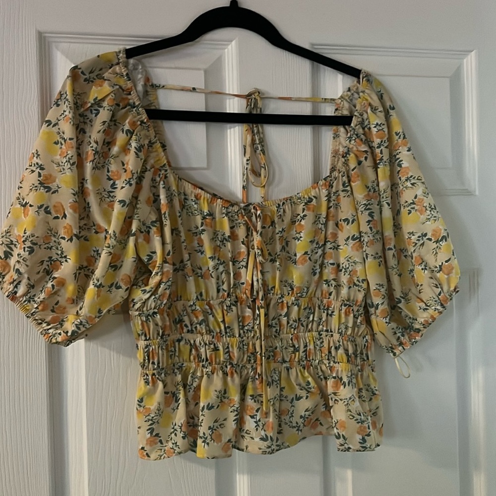 Yellow floral Lucy Paris top